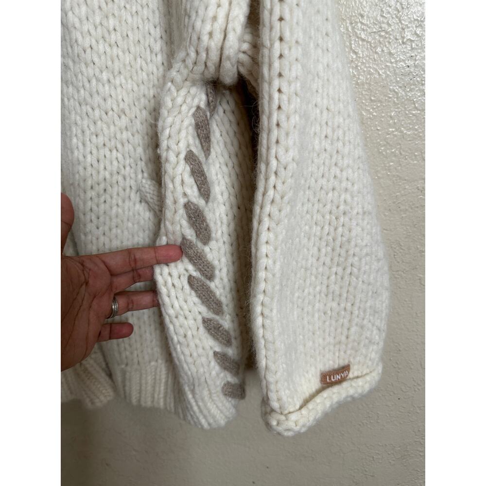 Lunya Lofty Wool Whip Stitch Cardigan Cream Womans L/XL - Picture 10 of 14